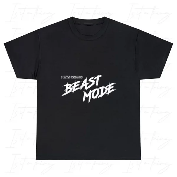 'I Was Born In Beast Mode' (T-shirt) - Image 3