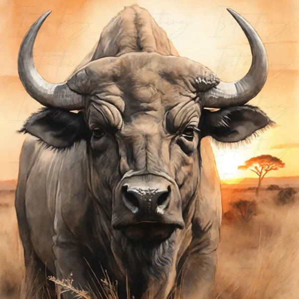 'African Buffalo 03' (Wall Art)