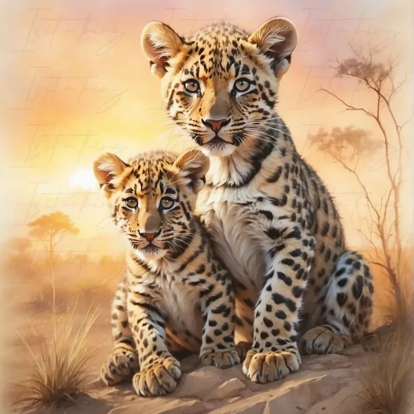 'Leopard Cubs 01' (Wall Art)