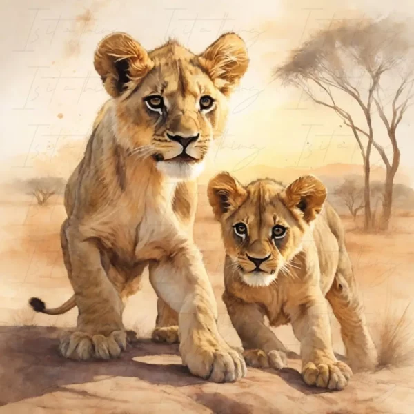 'Lion Cubs' (Wall Art)