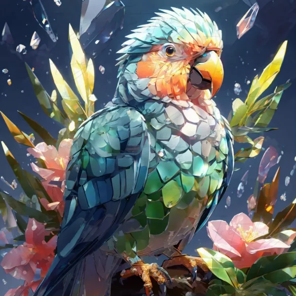 'Crystal Parrot' (Wall Art)