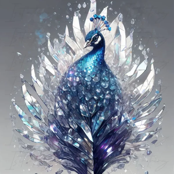 'Abstract Crystal Peacock' 02 (Wall Art)