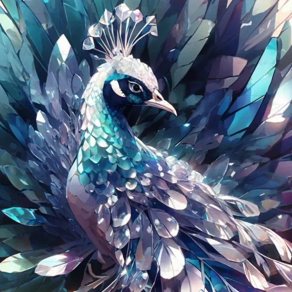 'Abstract Crystal Peacock' 03 (Wall Art)