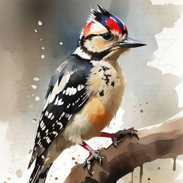'Lesser Spotted Woodpecker' (Wall Art)