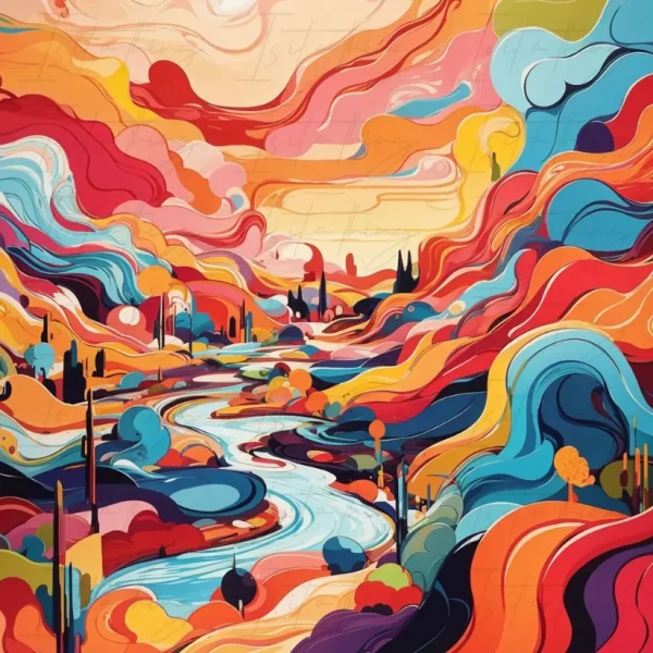 'Meandering River' (Wall Art)