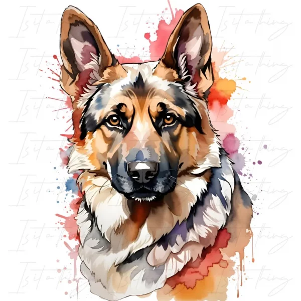 'German Shepherd (Alsation)' (Wall Art)
